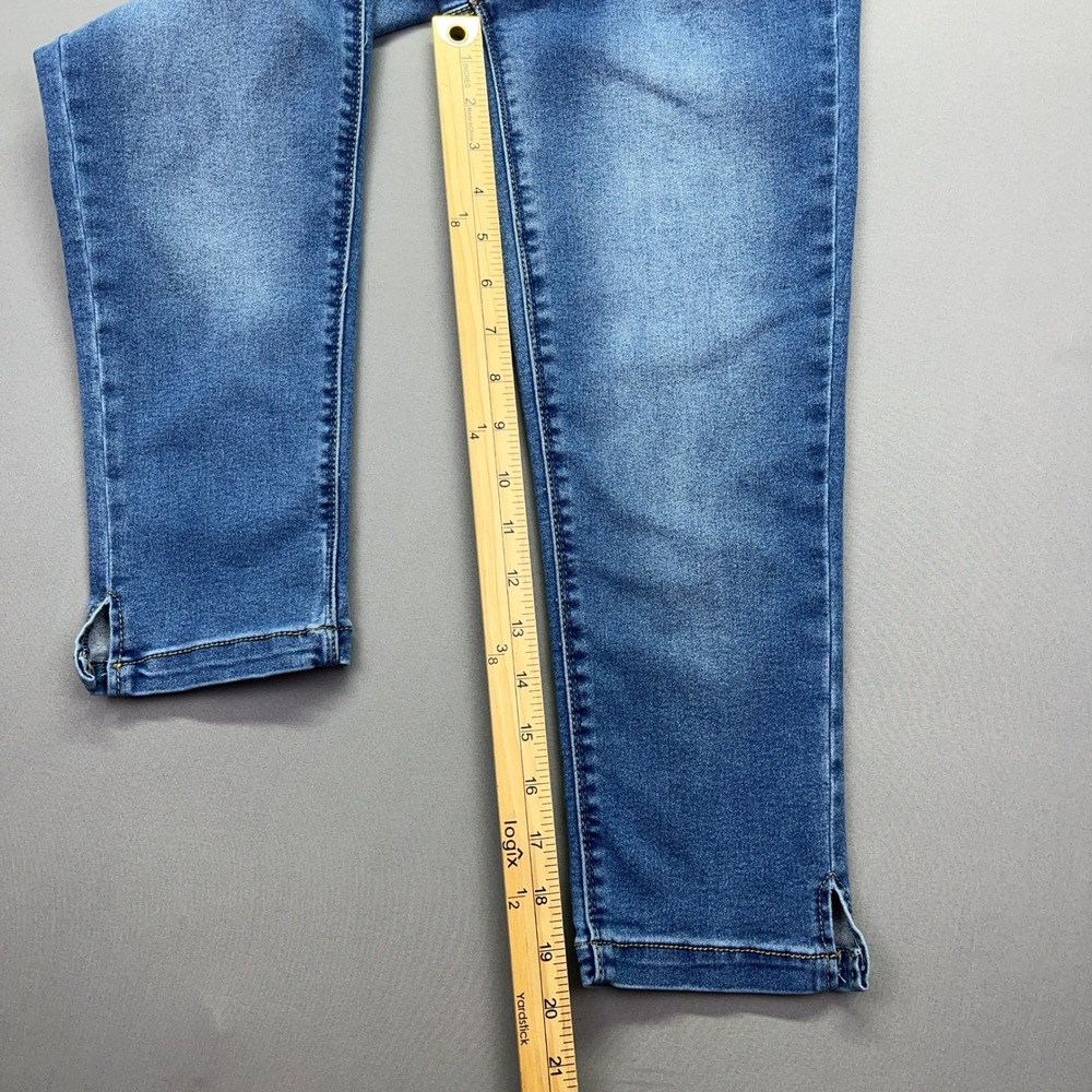 Curve Appeal Denim Jeans Ankle Slit Hem High Rise Medium Wash‎ Sz 2/26 Fits 25" - Picture 3 of 9